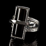 BLACK and SILVER WRAP RING, size 10 - More Details
