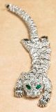 Glittering Tiger Bracelet - Silver Tone - More Details