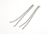 Broadway Double Dangle Earrings - 19 stone Silver Tone - More Details