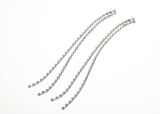 Broadway Double Dangle Earrings - 31 stone Silver Tone - More Details