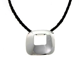 Silver Pendant with Leather Cord