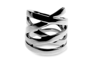 Crossover Silver Ring - Size 4